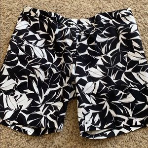 Black and white dress shorts